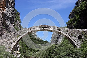 Kokkori old stone bridge landscape Zagoria Epirus