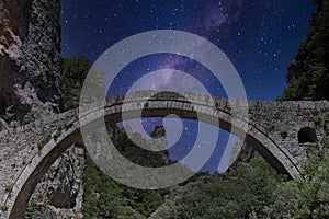 Kokkori stone bridge by night Zagoria