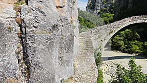 Kokkorou stone bridge at Pindus Mountains, Zagori, Epirus, Greece