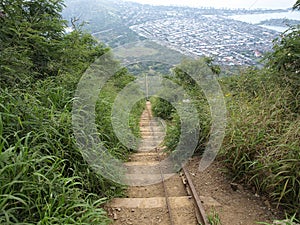 Koko Head Stairs Trail looking down