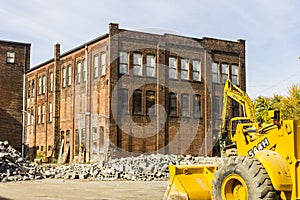 Kokomo - Circa October 2016: Former Automotive Warehouse Demolition. Old Rust Belt Factories Make Way for New Construction I