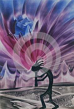 Kokopelli & Mountains