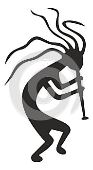 Kokopelli - tribal vector symbol, fertility deity