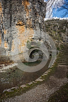 Kokoris stone bridge, Zagorohoria, Greece photo