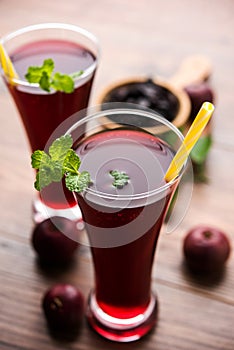 Kokum Sharbat, Juice or Sherbet OR summer coolant drink made up of Garcinia indica