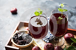 Kokum Sharbat, Juice or Sherbet OR summer coolant drink made up of Garcinia indica