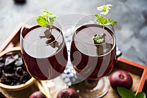 Kokum Sharbat, Juice or Sherbet OR summer coolant drink made up of Garcinia indica