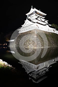 Kokura castle at night in Kitakyushu City, Japan