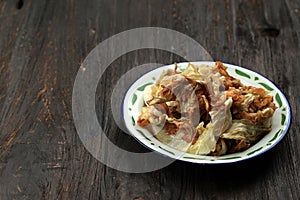 Kol Goreng or Fried White Cabbage, Penyetan Side Dish