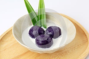 Kolak Candil Ubi Ungu or Purple Sweet Potato Balls photo
