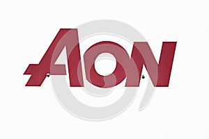 Aon logo on a panel