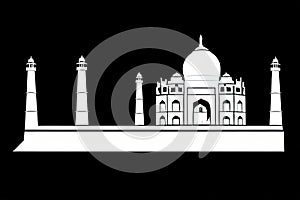 Kolhapur, Mah?r?shtra, India. Black & White City Logo. Generative AI.