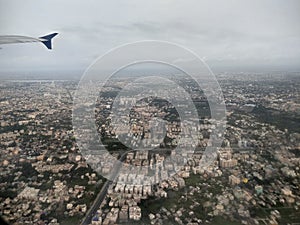 Kolkata aerial view from sky Indigo airlines