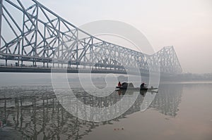 Kolkata Howrah Bridge at sunrise