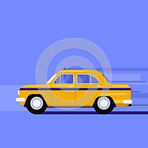 Illustration of popular yellow taxi of Kolkata in India