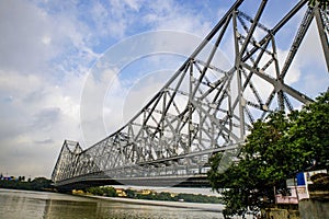 Kolkata, West Bengal, India, bank of Hooghly river near Howrah bridge in Kolkata city