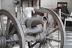 Old War Canon Model display at the Victoria Memorial museum Gallery