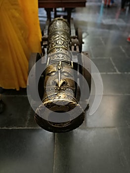 Kolkata, West Bengal/India - February 09, 2020: Old Canon display at the Victoria Memorial museum Gallery