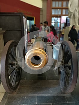 Kolkata, West Bengal/India - February 09, 2020: Old Canon display at the Victoria Memorial museum Gallery