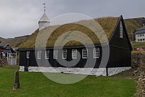 KollafjarÃ°ar kirkja church in KollafjÃ¸rÃ°ur, Faroe Islands, Denmark