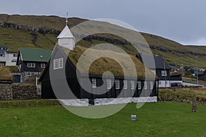 KollafjarÃ°ar kirkja church in KollafjÃ¸rÃ°ur, Faroe Islands, Denmark