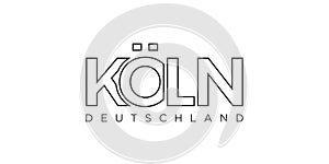 Koln Deutschland, modern and creative vector illustration design featuring the city of Germany for travel banners, posters, and