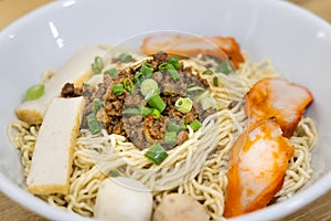 Kolo mee, or dry noodle. Popular food in Sarawak,  Malaysia photo