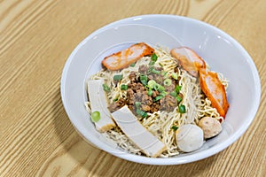 Kolo mee, or dry noodle. Popular food in Sarawak,  Malaysia photo