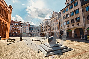 City center of Kolobrzeg with neo gothic building of City Hall, West Pomerania, Poland