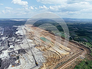 Kolubara pit on coal mining by the open way. Lazarevac, Serbia photo