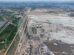 Kolubara pit on coal mining by the open way. Lazarevac, Serbia photo