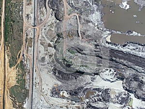 Kolubara pit on coal mining by the open way. Lazarevac, Serbia photo