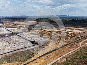 Kolubara pit on coal mining by the open way. Lazarevac, Serbia photo