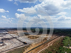 Kolubara pit on coal mining by the open way. Lazarevac, Serbia photo