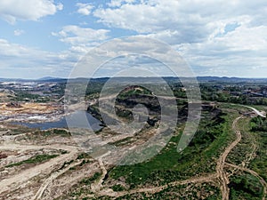 Kolubara pit on coal mining by the open way. Lazarevac, Serbia photo