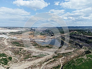 Kolubara pit on coal mining by the open way. Lazarevac, Serbia photo