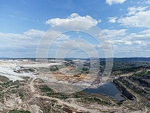 Kolubara pit on coal mining by the open way. Lazarevac, Serbia photo