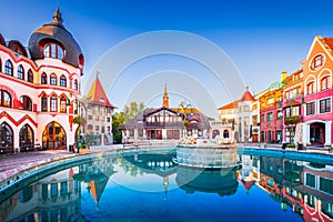 Komarno, Slovakia. Downtown square, Courtyard of Europe, slovak travel destination