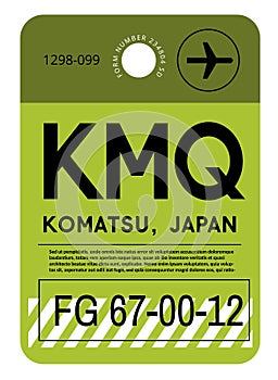 Komatsu airport luggage tag