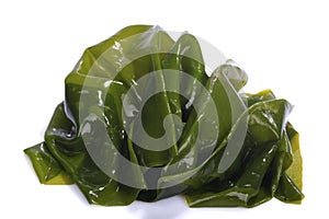 Kombu kelp is a large brown algae seaweed. Binomial name: Laminaria Ochroleuca. It is an edible seaweed used extensively in Japane