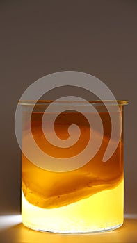 Kombucha fermentations against a light background with Scoby