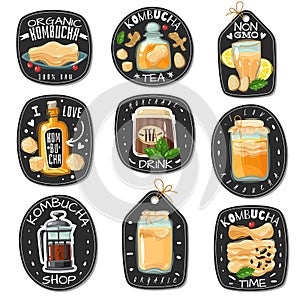 Kombucha tea emblems