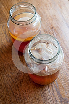 Kombucha Tea in a glass jar