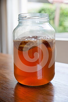 Kombucha Tea in a glass jar