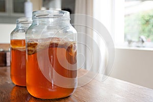 Kombucha Tea in a glass jar