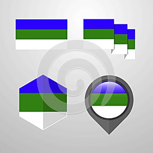 Komi flag design set vector
