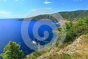 Komiza town, travel destination on Island Vis, Croatia