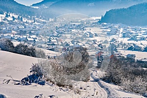 Komjatna village during winter