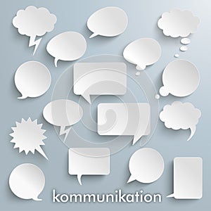 Kommunikation Paper Speech Bubbles Set