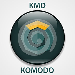 Komodo Coin cryptocurrency blockchain icon. Virtual electronic, internet money or cryptocoin symbol, logo